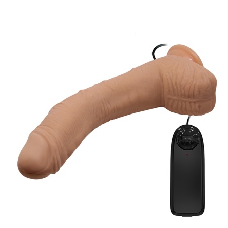 Wibrator realistyczny Beautiful Alex z krzywizną G-Point, podstawą z przyssawką i przewodowym pilotem, 28 cm - 4