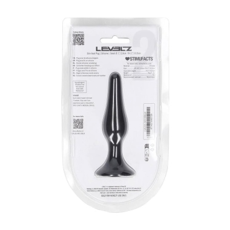 Slim Silicone Anal Plug - S - Black - 3