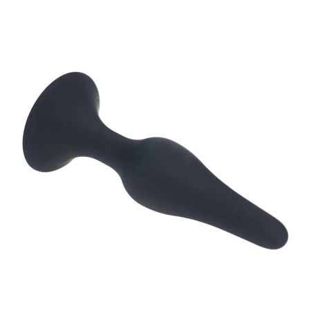 Slim Silicone Anal Plug - S - Black - 4