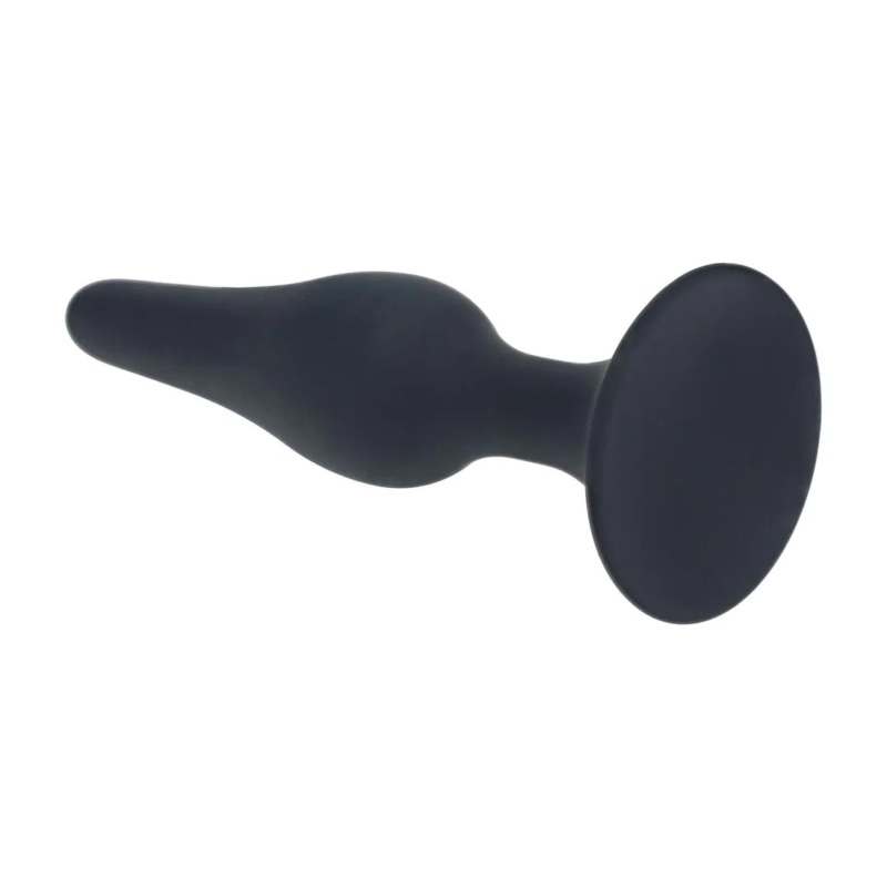 Slim Silicone Anal Plug - S - Black - 5