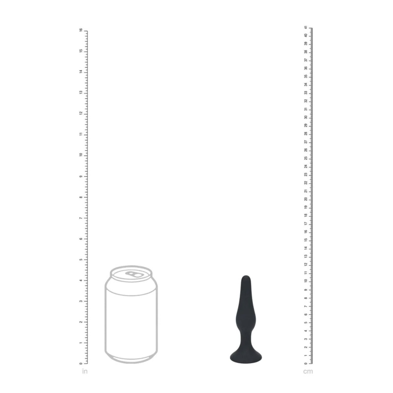 Slim Silicone Anal Plug - S - Black - 6