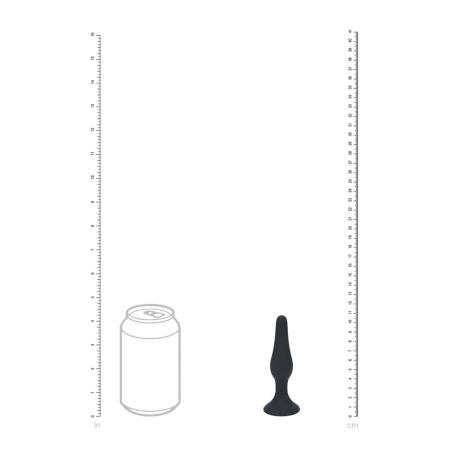 Slim Silicone Anal Plug - S - Black - 6