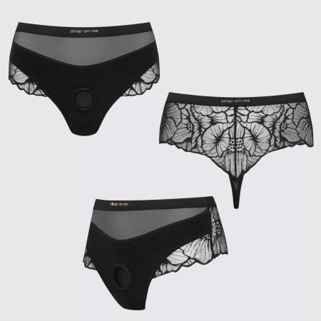 Harness Lingerie Sublime XS Black - bielizna typu high-waisted thong z elastycznym pierścieniem silikonowym, talia 63-69 cm - 9