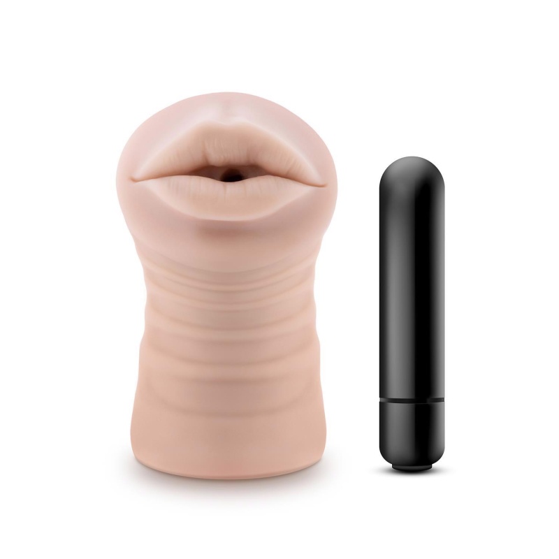 Masturbator Wibracyjny Nicole z Kanałem z Wypustkami i Bulletem 12,7 cm - 2