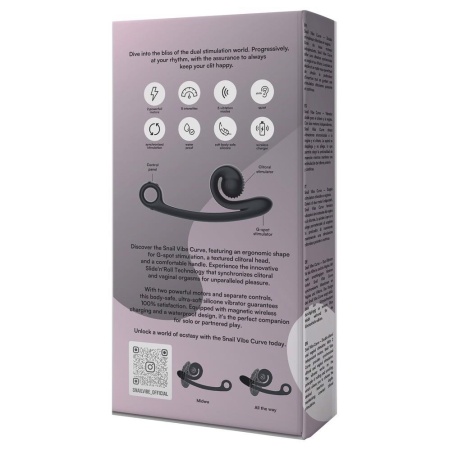 Snail Vibe Curve - Dwufunkcyjny wibrator z technologią Slide'n'Roll, dwoma silnikami i 12 cm części wkładanej - 5