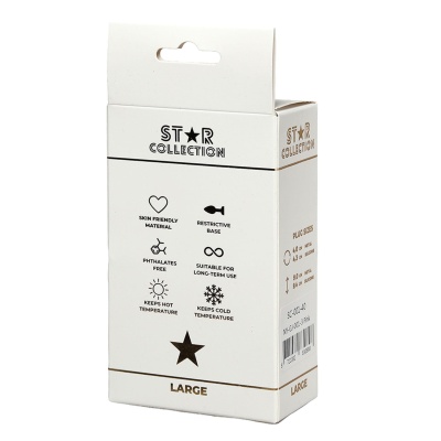 Star Collection - Pink Silicone Anal Plug L - Light Pink Stone - 1 2