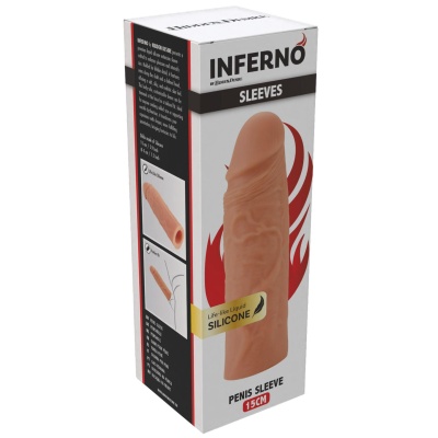 Przedłużka penisa Inferno 15 cm z płynnego silikonu - 1 2