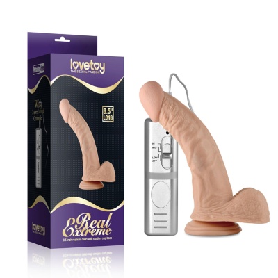 LWibrator dildo Real Extreme 21,6 cm jasnobrązowy z przyssawką - 1