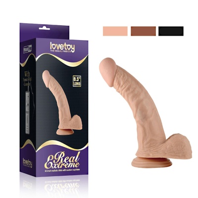 LWibrator dildo Real Extreme 21,6 cm jasnobrązowy z przyssawką - 1 2