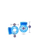 Pierścień na penisa Stay Hard Reusable Blue - wibrująca opaska z TPE, średnica zewnętrzna 3,8 cm - 4