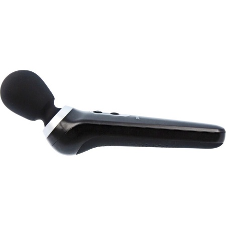 Palm Power Extreme Black – Różdżka do masażu z elastyczną główką, 7 trybami wibracji i blokadą przycisków, długość 26,5 cm - 7