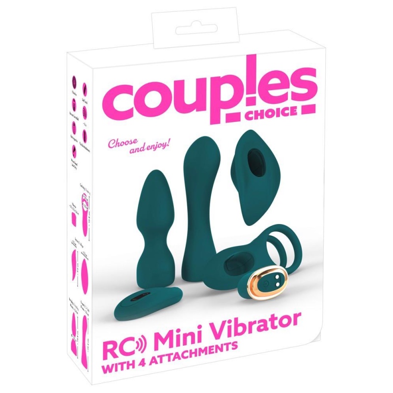 Zestaw stymulatorów Couples Choice Mini Vibe 4 - 5 elementów, 10 trybów wibracji, bullet 3,1 cm - 1