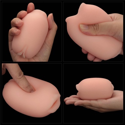 Dwustronny masturbator Slider z otworami ust i pochwy 10.3 cm jasnoróżowy - 1