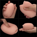 Dwustronny masturbator Slider z otworami ust i pochwy 10.3 cm jasnoróżowy - 1