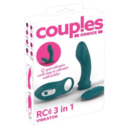 Wibrator 3 w 1 Couples Choice RC z pilotem, dwa silniki, długość 12,7 cm - 1