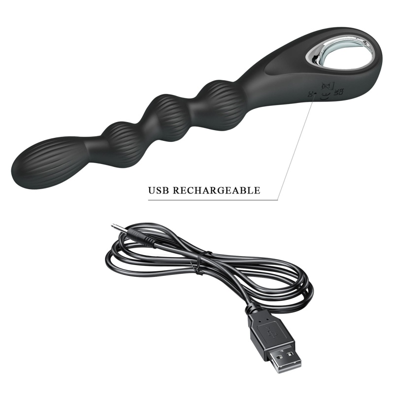 Elastyczny wibrator analny Federer - 12 wibracji, 22 cm - 6