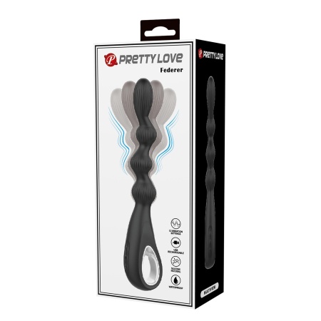 Elastyczny wibrator analny Federer - 12 wibracji, 22 cm - 9