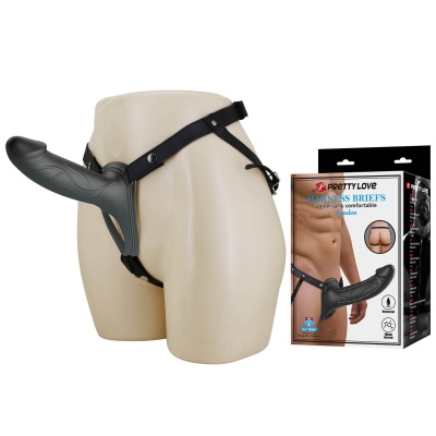 Strap-On Landon Hollow 18 cm z regulowaną nylonową uprzężą - 1