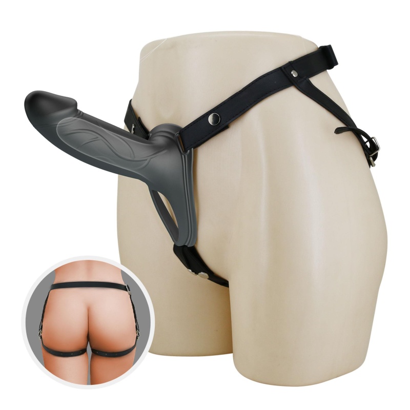 Strap-On Landon Hollow 18 cm z regulowaną nylonową uprzężą - 2