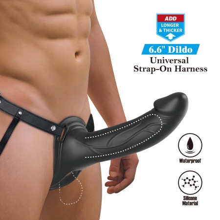 Strap-On Landon Hollow 18 cm z regulowaną nylonową uprzężą - 3