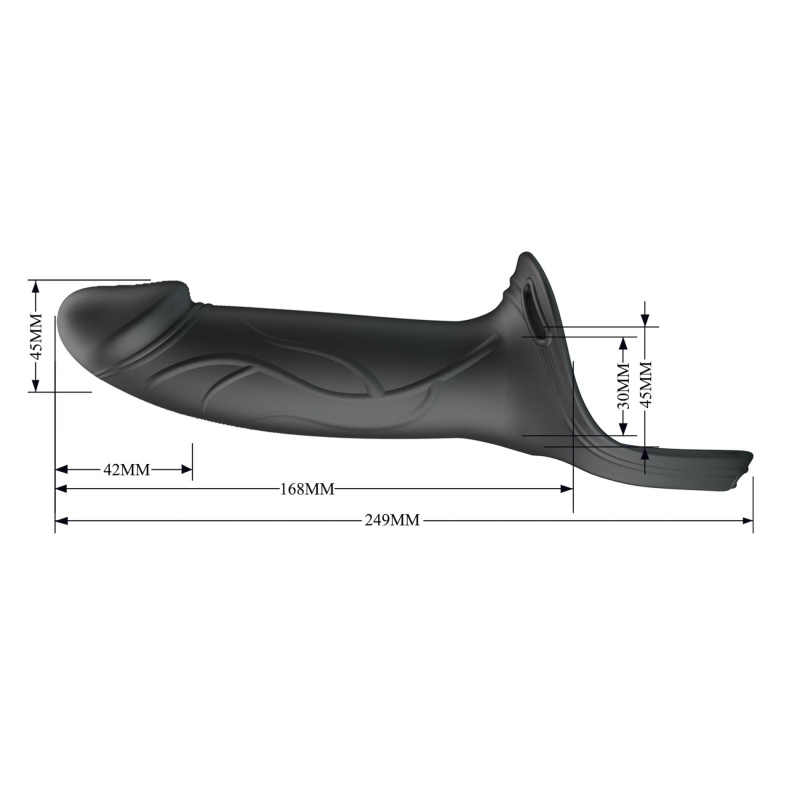 Strap-On Landon Hollow 18 cm z regulowaną nylonową uprzężą - 8