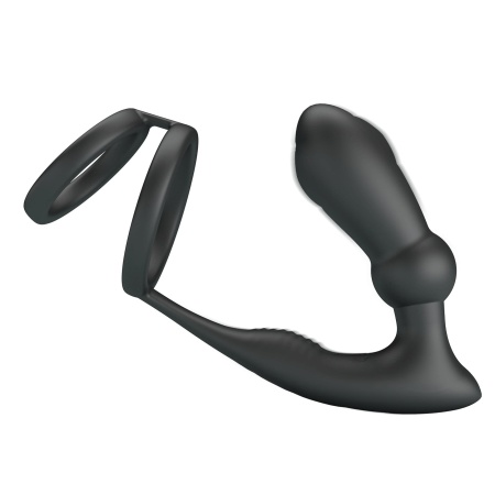 Pierścień erekcyjny Emoni z korkiem analnym i wibracjami 10,2 cm - 3