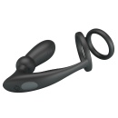 Pierścień erekcyjny Emoni z korkiem analnym i wibracjami 10,2 cm - 6