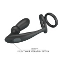 Pierścień erekcyjny Emoni z korkiem analnym i wibracjami 10,2 cm - 8
