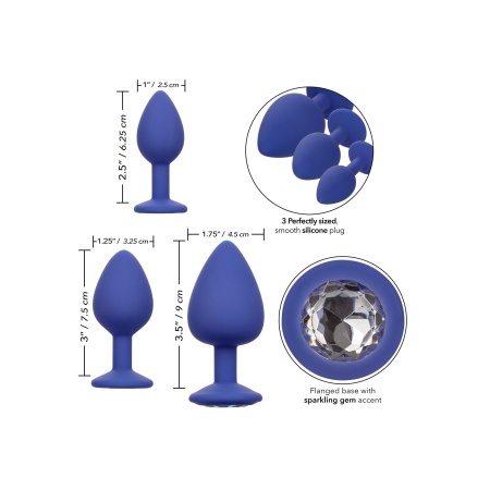Silikonowe korki analne Cheeky Gems – zestaw 3 szt., stopniowane do 9 cm - 3