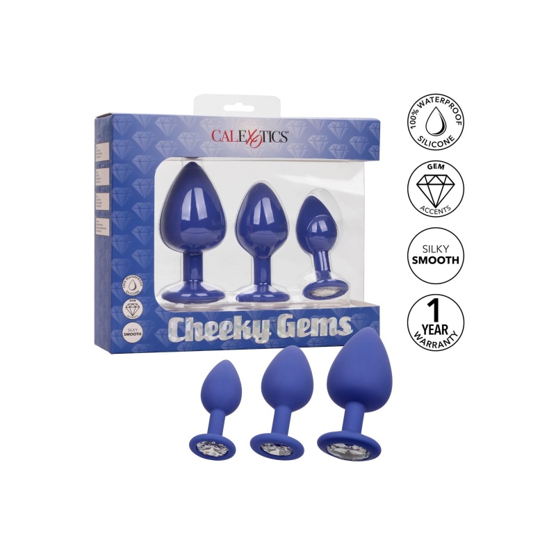 Silikonowe korki analne Cheeky Gems – zestaw 3 szt., stopniowane do 9 cm - 4