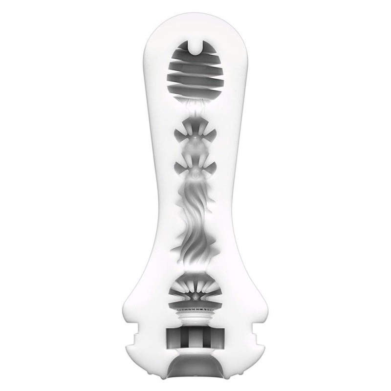 Masturbator Tenga Flex Rocky Black – spiralna struktura wewnętrzna, wbudowany stojak do suszenia, długość 15,5 cm - 3