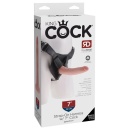 Strap-On King Cock z odpinanym dildo 7-calowym i regulowaną uprzężą z 3 pierścieniami, długość całkowita 20 cm, obwód bioder do - 1