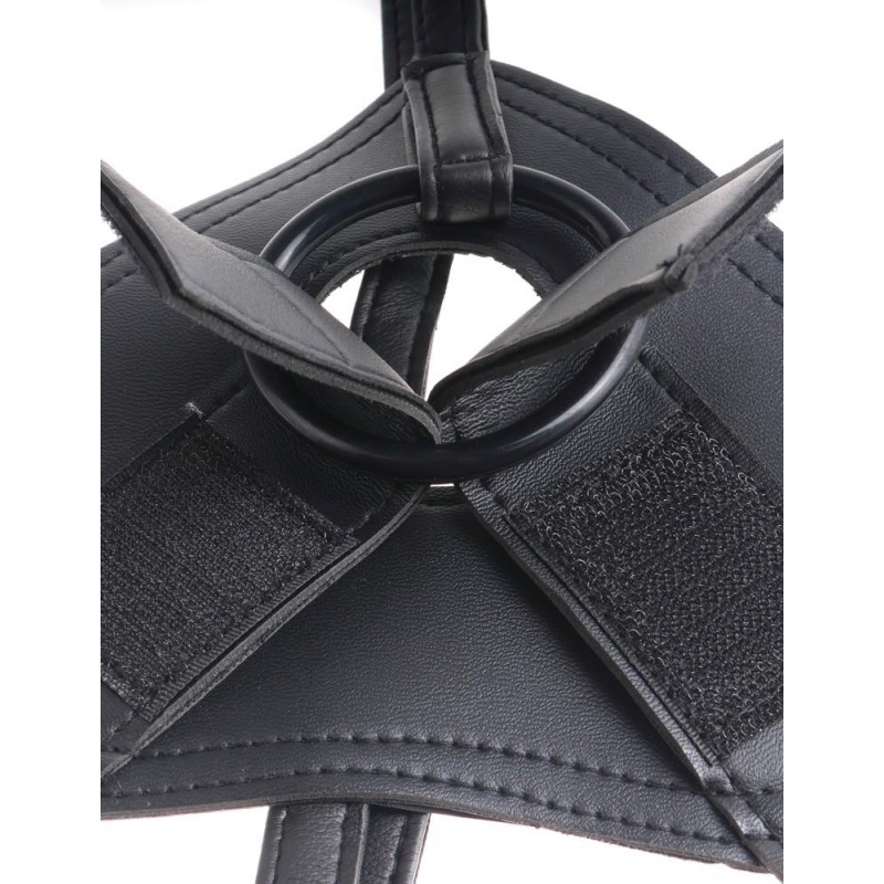 Strap-On King Cock z odpinanym dildo 7-calowym i regulowaną uprzężą z 3 pierścieniami, długość całkowita 20 cm, obwód bioder do - 8