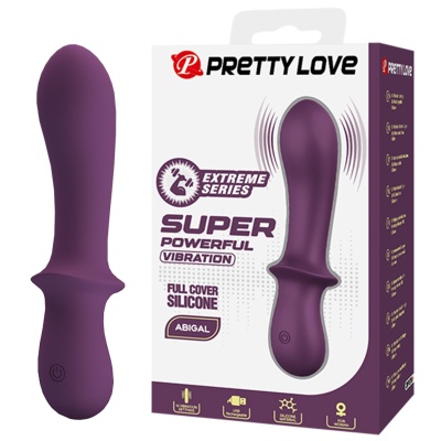 Wibrator Abigal Purple - zakrzywiony masażer silikonowy z 10 trybami wibracji, 16 cm - 1