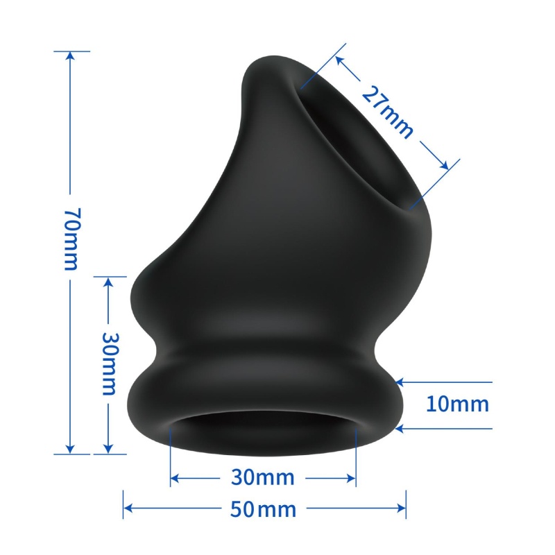 Pierścień na penisa i jądra Oberon Super Soft - silikonowy, elastyczny, 7,6 cm - 5