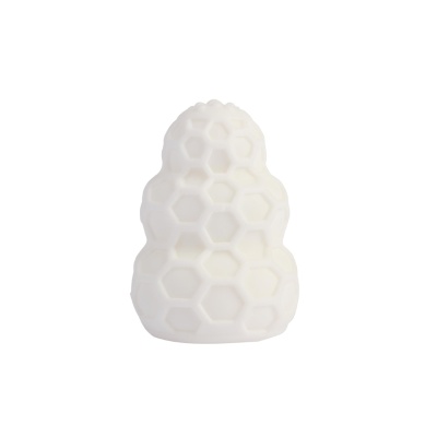 Masturbator Pleasure Pocket-White - TPE, relief heksagonalny, 7,8 cm × 5,5 cm - 1 2