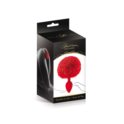 RED POMPOM ANAL PLUG - 1 2