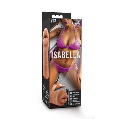 M For Men Isabella Mocha - stymulator ustny TPE z żebrowanym kanałem i pociskiem 1×AAA, 12,9 × 4,3 cm - 1