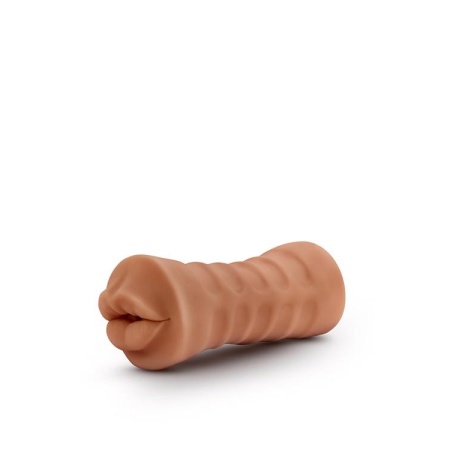M For Men Isabella Mocha - stymulator ustny TPE z żebrowanym kanałem i pociskiem 1×AAA, 12,9 × 4,3 cm - 3