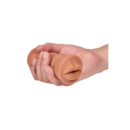 M For Men Isabella Mocha - stymulator ustny TPE z żebrowanym kanałem i pociskiem 1×AAA, 12,9 × 4,3 cm - 5
