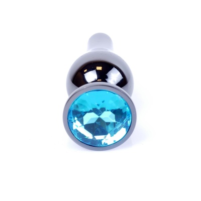 MyLove Toys - Jewellery Dark Silver BUTT PLUG- Light Blue - 1
