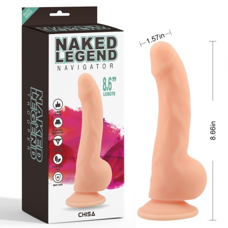 Dildo Navigato-Flesh 22 cm z przyssawką i antybakteryjną powierzchnią - 6