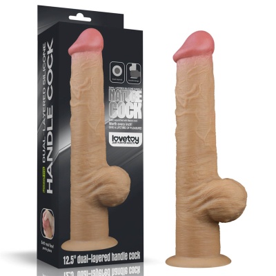 Dildo z uchwytem Handle Cock 31,7 cm beżowo-różowy - 1