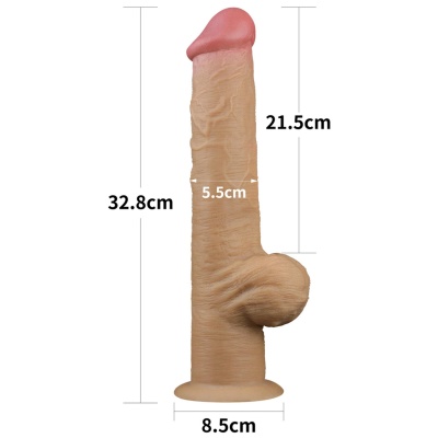 Dildo z uchwytem Handle Cock 31,7 cm beżowo-różowy - 1 2