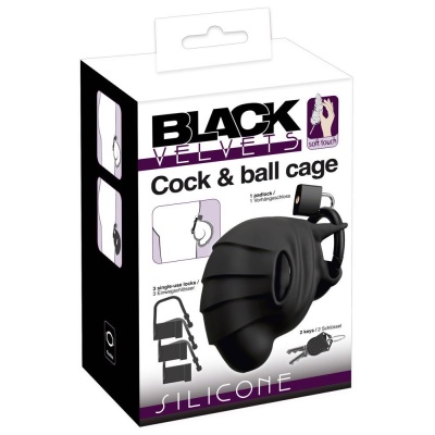 Black velvets Cock & Ball cage - 1
