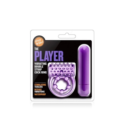 Wibrujący pierścień na penisa The Player z podwójnym paskiem - długość 6,8 cm, szerokość 5 cm - 1