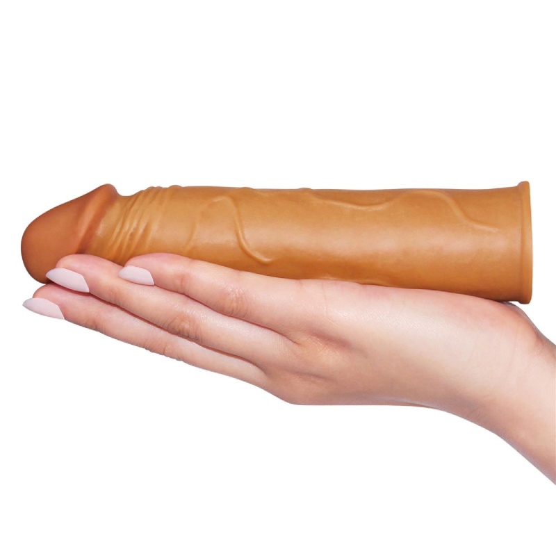 Nakładka na penisa Pleasure X Tender 17 cm brązowa - 2