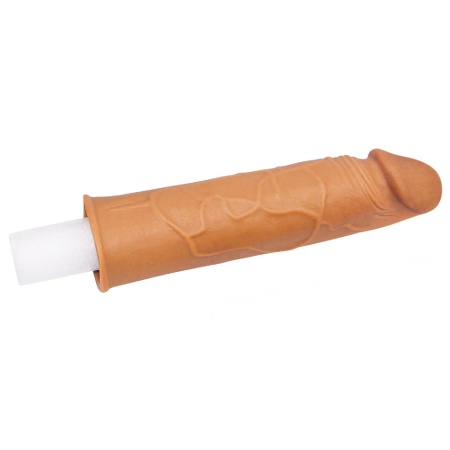 Nakładka na penisa Pleasure X Tender 17 cm brązowa - 3