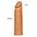 Nakładka na penisa Pleasure X Tender 17 cm brązowa - 5