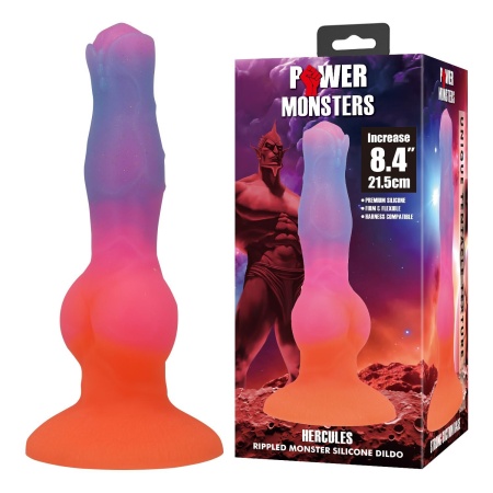 Dildo silikonowe Hercules 21,5 cm z teksturą i przyssawką - 1